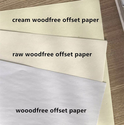 Cream Woodfree Offset Paper for Notebook 98%-110% Brightness Industrial Chemical